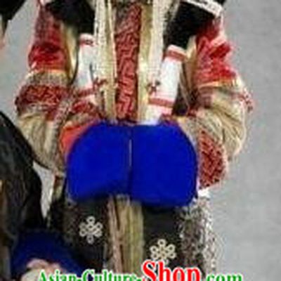 Traditional Chinese Mongolian Wedding Clothing and Hats for Women