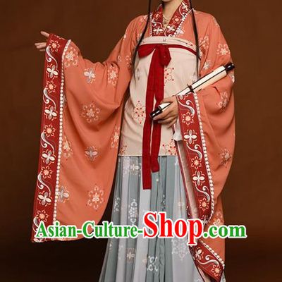 Chinese Ancient Palace Beauty Clothing Southern and Northern Dynasties Court Princess Garment Costumes Hanfu Dresses Ruqun Complete Set