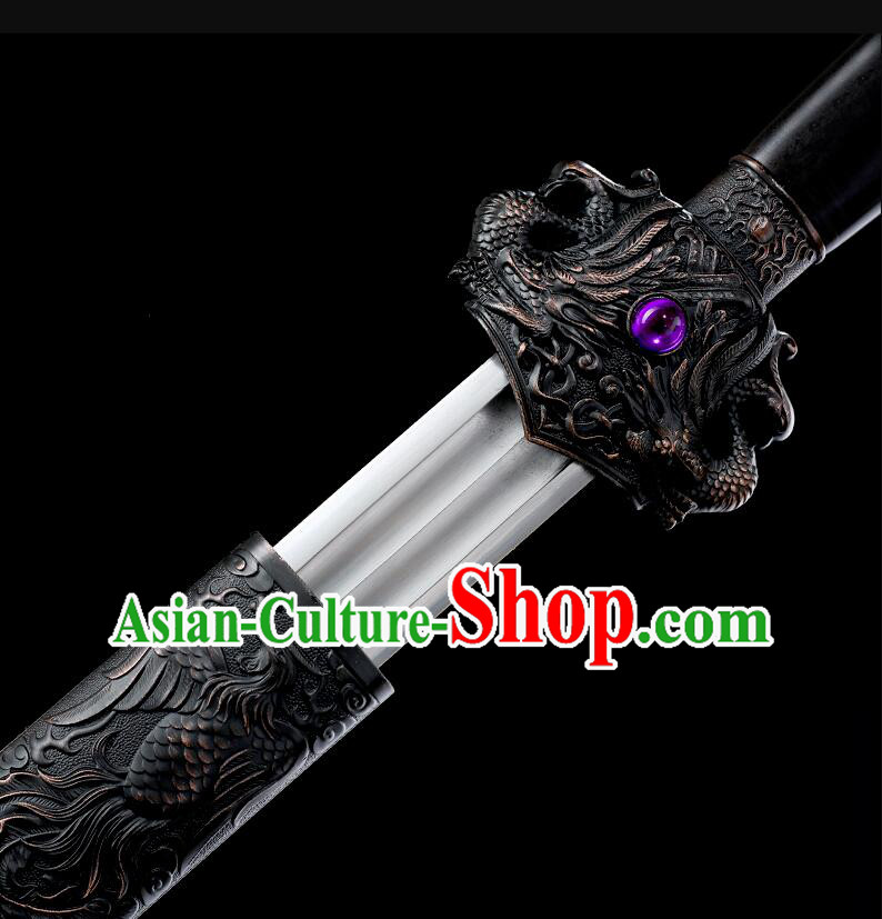 Chinese Ancient Sword Tang Dynasty Knight Sword Handmade Black Sword Chinese Ancient Sword Tang Dynasty Knight Sword Handmade Black Sword