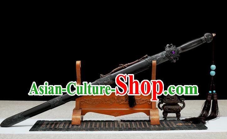 Chinese Ancient Sword Tang Dynasty Knight Sword Handmade Black Sword Chinese Ancient Sword Tang Dynasty Knight Sword Handmade Black Sword