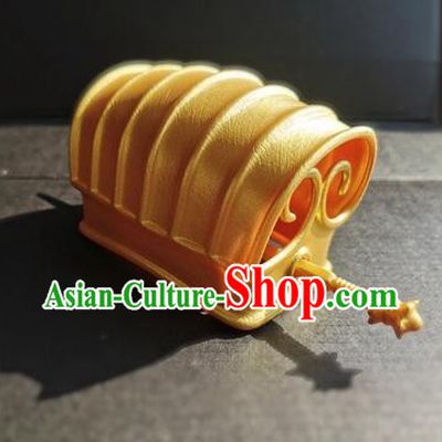 Chinese Ancient Emperor Hair Crown Ming Dynasty King Golden Hair Jewelries Hanfu Headdress