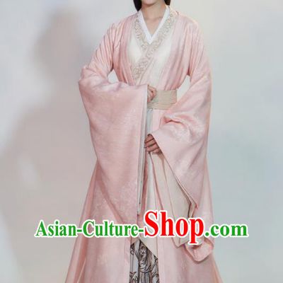Chinese Han Dynasty Royal Princess Garment Costumes Ancient Palace Beauty Clothing TV Series Love Like The Galaxy Pink Dresses
