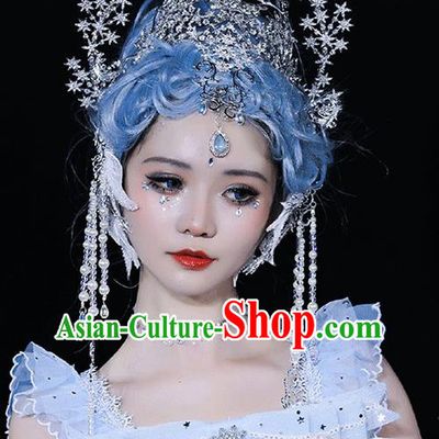 Top Cosplay Fairy Crown Catwalks Hair Jewelries Handmade Stage Show  Headpieces