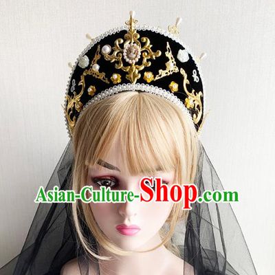 Handmade Stage Show Headpieces Top Cosplay Queen Crown Catwalks Baroque Hair Jewelry