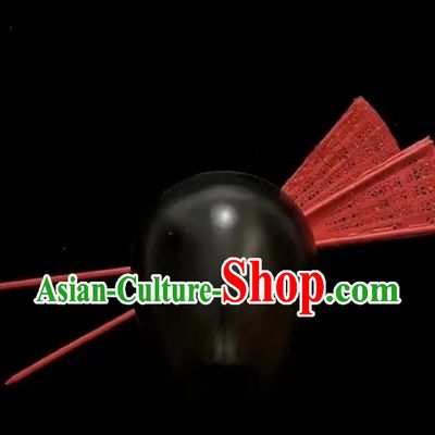 Chinese Modern Fancywork Headdress Professional Stage Performance Red Fan Hairpins
