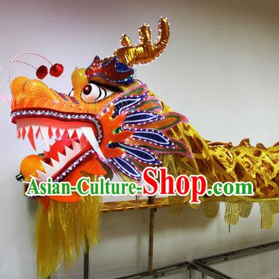 Chinese Dragon Dancing Props Luminous LED Lights Dragon Dance Costumes Complete Set for 19-20 People