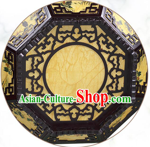 Chinese Wood Large Palace Lantern Hand Painted Landscape Ceiling Lantern Chinese Wood Large Palace Lantern Hand Painted Landscape Ceiling Lantern