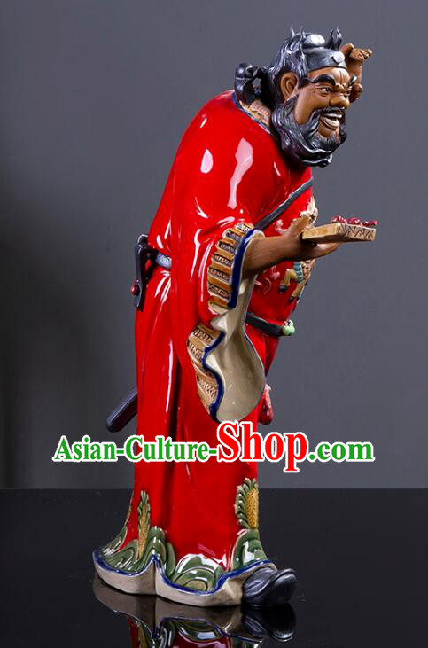 Chinese Ceramics Zhong Kui Statue Bringing Blessings To Hall Hand Made Shi Wan Artistic Chinese Ceramics Zhong Kui Statue Bringing Blessings To Hall Hand Made Shi Wan Artistic