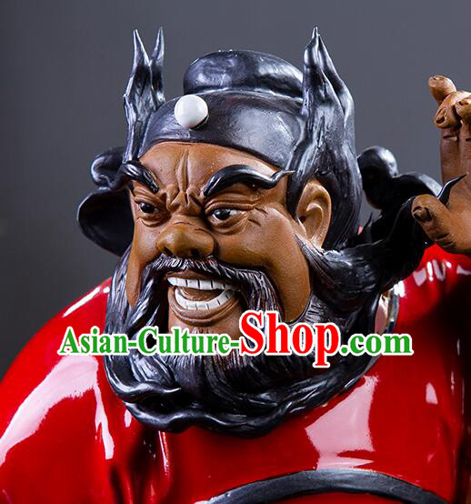 Chinese Ceramics Zhong Kui Statue Bringing Blessings To Hall Hand Made Shi Wan Artistic Chinese Ceramics Zhong Kui Statue Bringing Blessings To Hall Hand Made Shi Wan Artistic