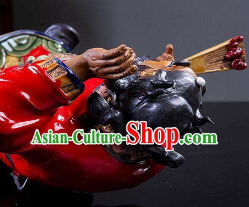 Chinese Ceramics Zhong Kui Statue Bringing Blessings To Hall Hand Made Shi Wan Artistic Chinese Ceramics Zhong Kui Statue Bringing Blessings To Hall Hand Made Shi Wan Artistic