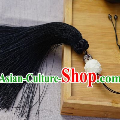 Top Handmade Tassel Pendant Jade Carving Lotus Sword Tassels