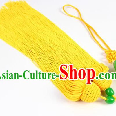 Chinese Tai Chi Sword Tassels Handmade Jade Pendant