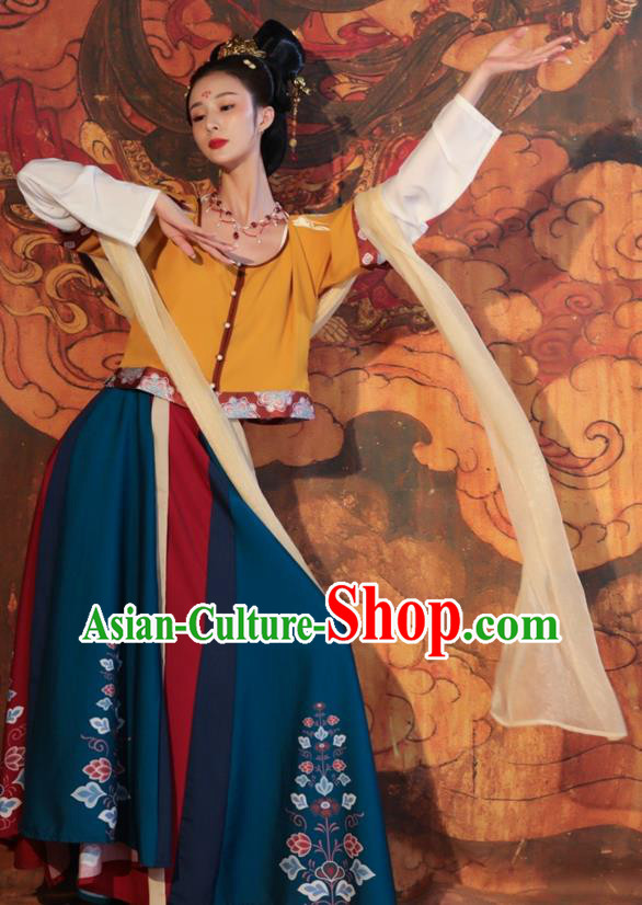 Top Handmade Hanfu Dresses Chinese Tang Dynasty Palace Lady Costumes Ancient Flying Apsaras Clothing Top Handmade Hanfu Dresses Chinese Tang Dynasty Palace Lady Costumes Ancient Flying Apsaras Clothing