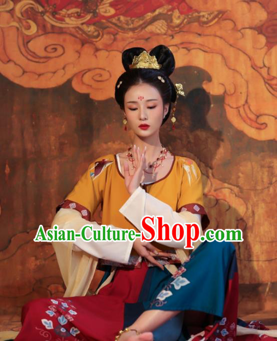 Top Handmade Hanfu Dresses Chinese Tang Dynasty Palace Lady Costumes Ancient Flying Apsaras Clothing Top Handmade Hanfu Dresses Chinese Tang Dynasty Palace Lady Costumes Ancient Flying Apsaras Clothing