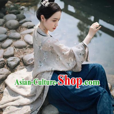 Chinese Song Dynasty Female Costumes Ancient Young Lady Clothing Handmade Hanfu Dresses