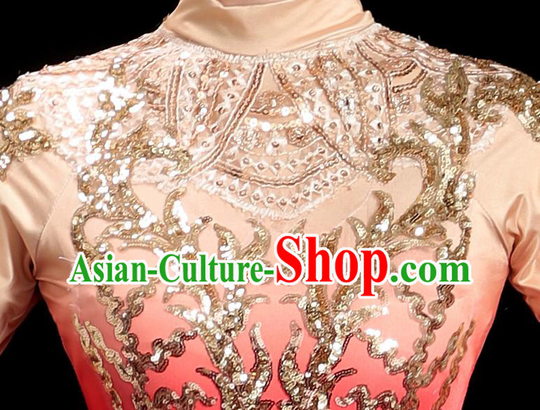 Professional Opening Dance Magenta Dress Women Group Dance Clothing Chorus Performance Costume Professional Opening Dance Magenta Dress Women Group Dance Clothing Chorus Performance Costume