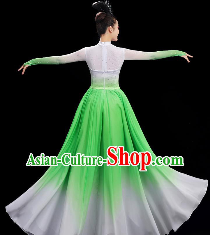 Chinese Umbrella Dance Costume Spring Festival Gala Dance Green Dress Women Chorus Clothing Chinese Umbrella Dance Costume Spring Festival Gala Dance Green Dress Women Chorus Clothing