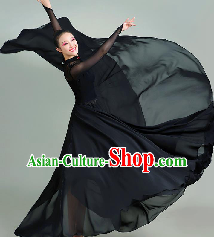 Chinese Opening Dance Black Dress Women Group Chorus Clothing Classical Dance Costume Chinese Opening Dance Black Dress Women Group Chorus Clothing Classical Dance Costume