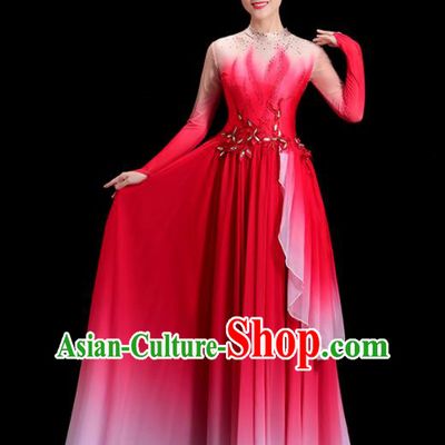 China In The Light Women Group Stage Show Red Dress Classical Dance Costume Opening Dance Clothing Umbrella Dance Fashion