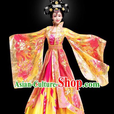 China Ancient Empress Clothing Woman Stage Show Costume Tang Dynasty Queen Wu Zetian Costume