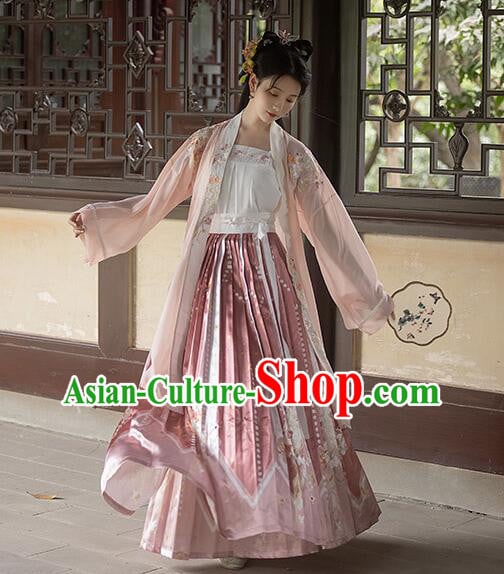 China Song Dynasty Young Woman Costumes Ancient Court Princess Clothing Traditional Pink Hanfu Dresses China Song Dynasty Young Woman Costumes Ancient Court Princess Clothing Traditional Pink Hanfu Dresses