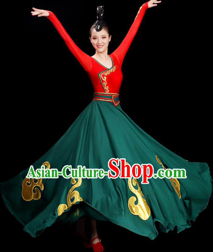 China Classical Dance Dress Women Group Show Costume Opening Dance Clothing China Classical Dance Dress Women Group Show Costume Opening Dance Clothing