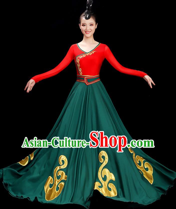 China Classical Dance Dress Women Group Show Costume Opening Dance Clothing China Classical Dance Dress Women Group Show Costume Opening Dance Clothing