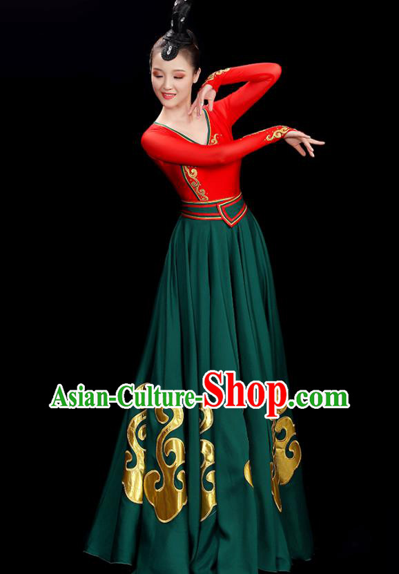 China Classical Dance Dress Women Group Show Costume Opening Dance Clothing China Classical Dance Dress Women Group Show Costume Opening Dance Clothing