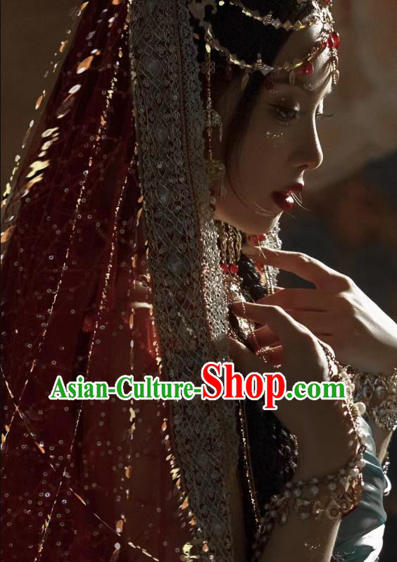 China Dunhuang Flying Apsaras Costumes Photography Hanfu Garments Ancient Ethnic Princess Blue Dresses China Dunhuang Flying Apsaras Costumes Photography Hanfu Garments Ancient Ethnic Princess Blue Dresses