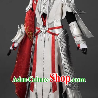 Top Handmade Cosplay Swordsman Clothing Jian Xia Qing Yuan Online Tian Ce Young Hero White Costumes Complete Set