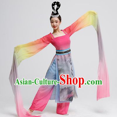 Top Oriental Dance Costume Women Group Show Clothing Water Sleeve Dance Fashion China Classical Dance Outfit