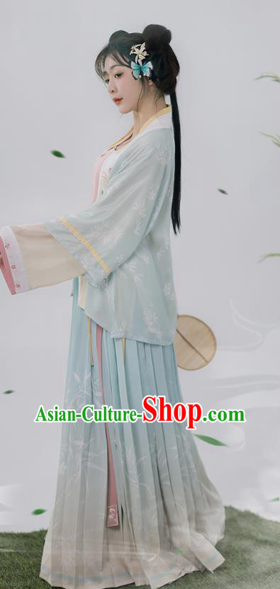 China Ancient Young Lady Costumes Song Dynasty Princess Embroidered Clothing Traditional Female Hanfu Dress China Ancient Young Lady Costumes Song Dynasty Princess Embroidered Clothing Traditional Female Hanfu Dress