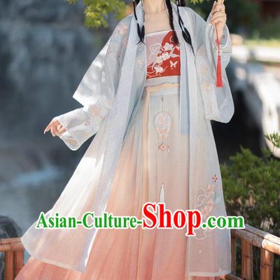 China Ancient Young Woman Garment Costumes Hanfu Clothing Song Dynasty Princess Dresses