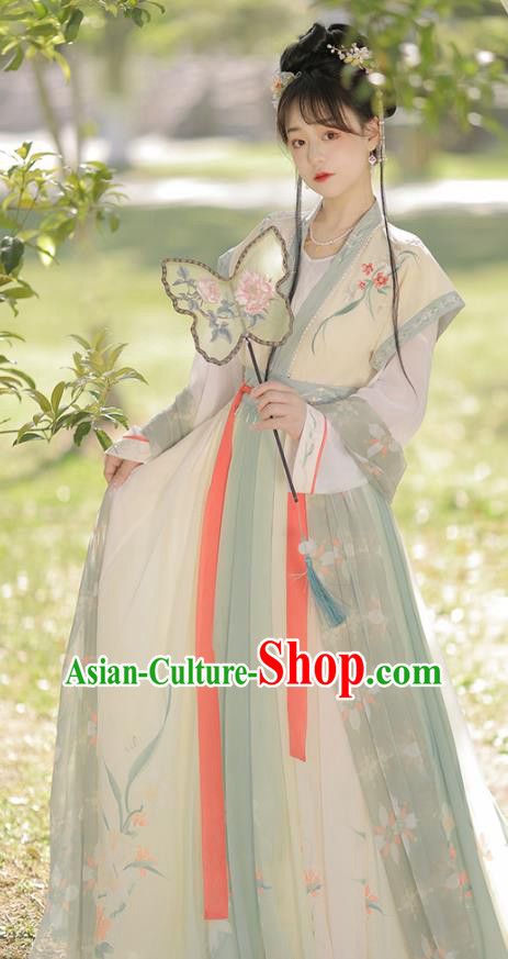 China Ancient Goddess Garment Costumes Hanfu Ruqun Clothing Jin Dynasty Princess Dresses