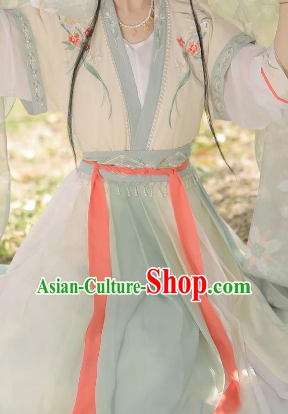 China Ancient Goddess Garment Costumes Hanfu Ruqun Clothing Jin Dynasty Princess Dresses