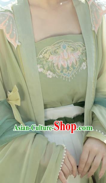 China Tang Dynasty Princess Green Dresses Ancient Butterfly Fairy Garment Costumes Hanfu Ruqun Clothing China Tang Dynasty Princess Green Dresses Ancient Butterfly Fairy Garment Costumes Hanfu Ruqun Clothing