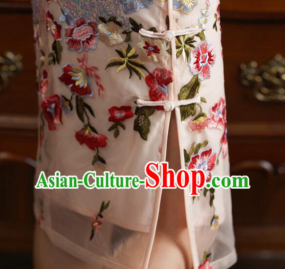 China Classical Cheongsam Clothing Elegant Embroidered Dress Shining Qipao Costume China Classical Cheongsam Clothing Elegant Embroidered Dress Shining Qipao Costume
