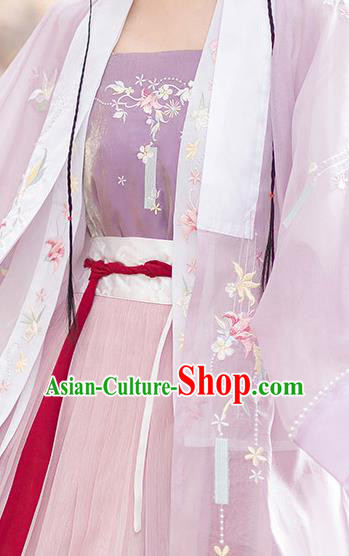 China Ming Dynasty Princess Purple Dresses Ancient Noble Lady Garment Costumes Hanfu Embroidered Clothing China Ming Dynasty Princess Purple Dresses Ancient Noble Lady Garment Costumes Hanfu Embroidered Clothing