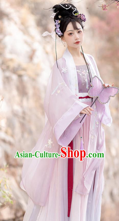 China Ming Dynasty Princess Purple Dresses Ancient Noble Lady Garment Costumes Hanfu Embroidered Clothing China Ming Dynasty Princess Purple Dresses Ancient Noble Lady Garment Costumes Hanfu Embroidered Clothing