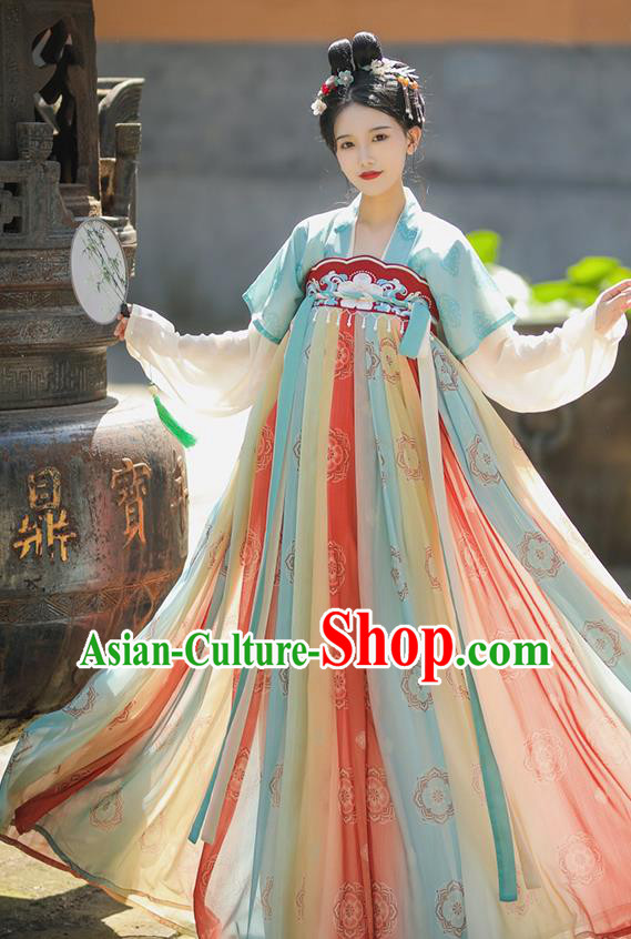 China Ancient Palace Lady Garment Costumes Hanfu Ruqun Clothing Tang Dynasty Royal Princess Dresses China Ancient Palace Lady Garment Costumes Hanfu Ruqun Clothing Tang Dynasty Royal Princess Dresses