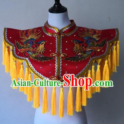 China Immortal Red Cappa Fiesta Parade Master Embroidered Costume Folk Dance God Clothing