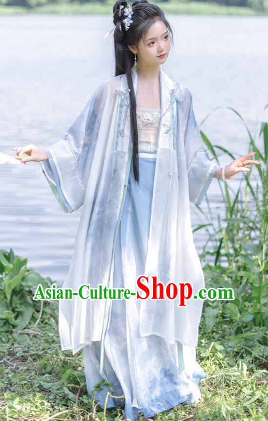 Chinese Song Dynasty Female Costumes Ancient Beizi Skirt Clothing Women Hanfu Set Chinese Song Dynasty Female Costumes Ancient Beizi Skirt Clothing Women Hanfu Set