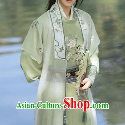 Chinese Male Hanfu Song Dynasty Costumes Ancient Swordsman Green Clothing