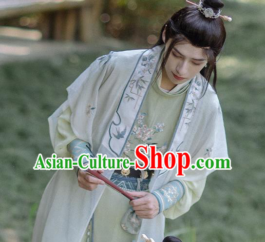 Chinese Male Hanfu Song Dynasty Costumes Ancient Swordsman Green Clothing Chinese Male Hanfu Song Dynasty Costumes Ancient Swordsman Green Clothing