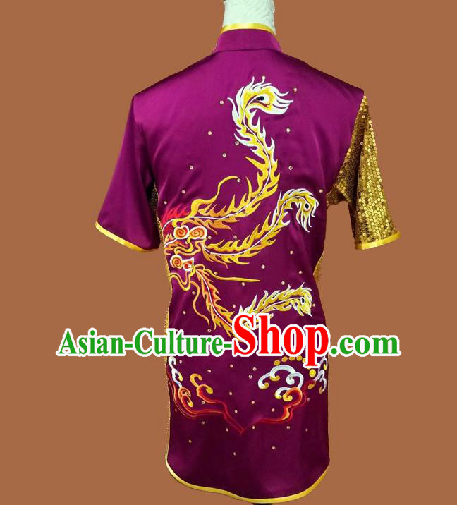 Chinese Wushu Tournament Uniform Kongfu Performance Purple Outfit Chang Quan Competition Clothing Chinese Wushu Tournament Uniform Kongfu Performance Purple Outfit Chang Quan Competition Clothing