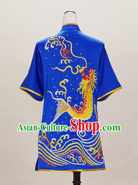 Chinese Wushu Uniform Kongfu Performance Royal Blue Outfit Changquan Competition Clothing Chinese Wushu Uniform Kongfu Performance Royal Blue Outfit Changquan Competition Clothing