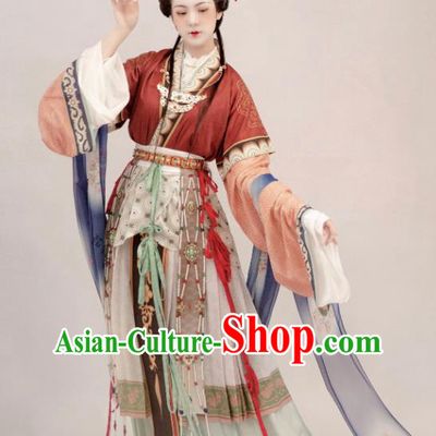China Ancient Goddess Clothing Song Dynasty Court Empress Garment Costumes Traditional Hanfu Complete Set