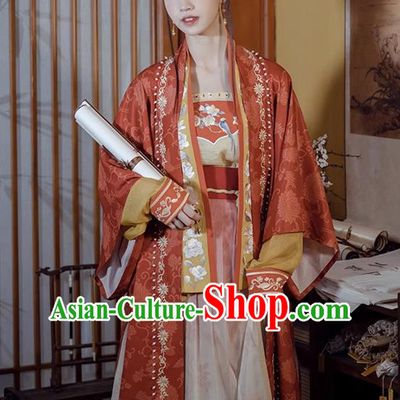 Chinese Ancient Princess Clothing Song Dynasty Noble Woman Embroidered Costumes Female Hanfu Dresses