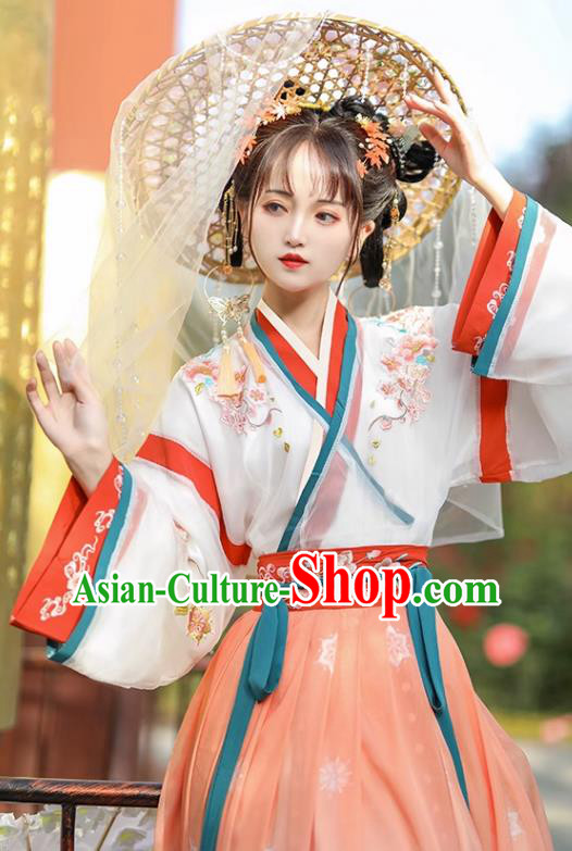 Chinese Traditional Embroidered Hanfu Dress Ancient Goddess Costumes Jin Dynasty Princess Clothing Chinese Traditional Embroidered Hanfu Dress Ancient Goddess Costumes Jin Dynasty Princess Clothing