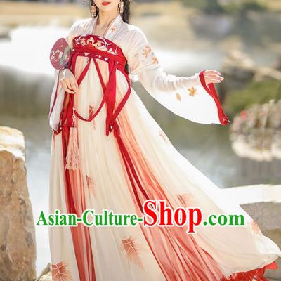 China Ancient Palace Lady Clothing Traditional Costumes Hanfu Ruqun Dresses Tang Dynasty Female Costumes
